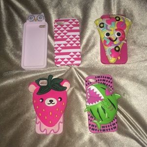 ❤️ FUN lot of 5 cases for IPhone 5, 5S, or SE 🍕